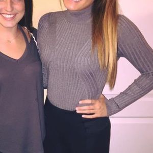 Grey bodycon turtleneck